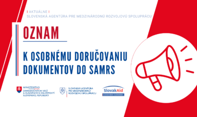 Oznam: doručovanie dokumentov na SAMRS